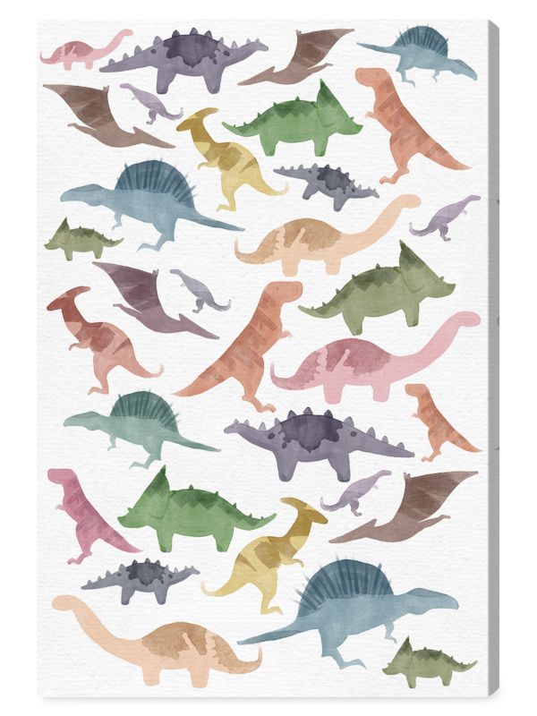 Oliver Gal Dino Herd Wall Art Canvas Print